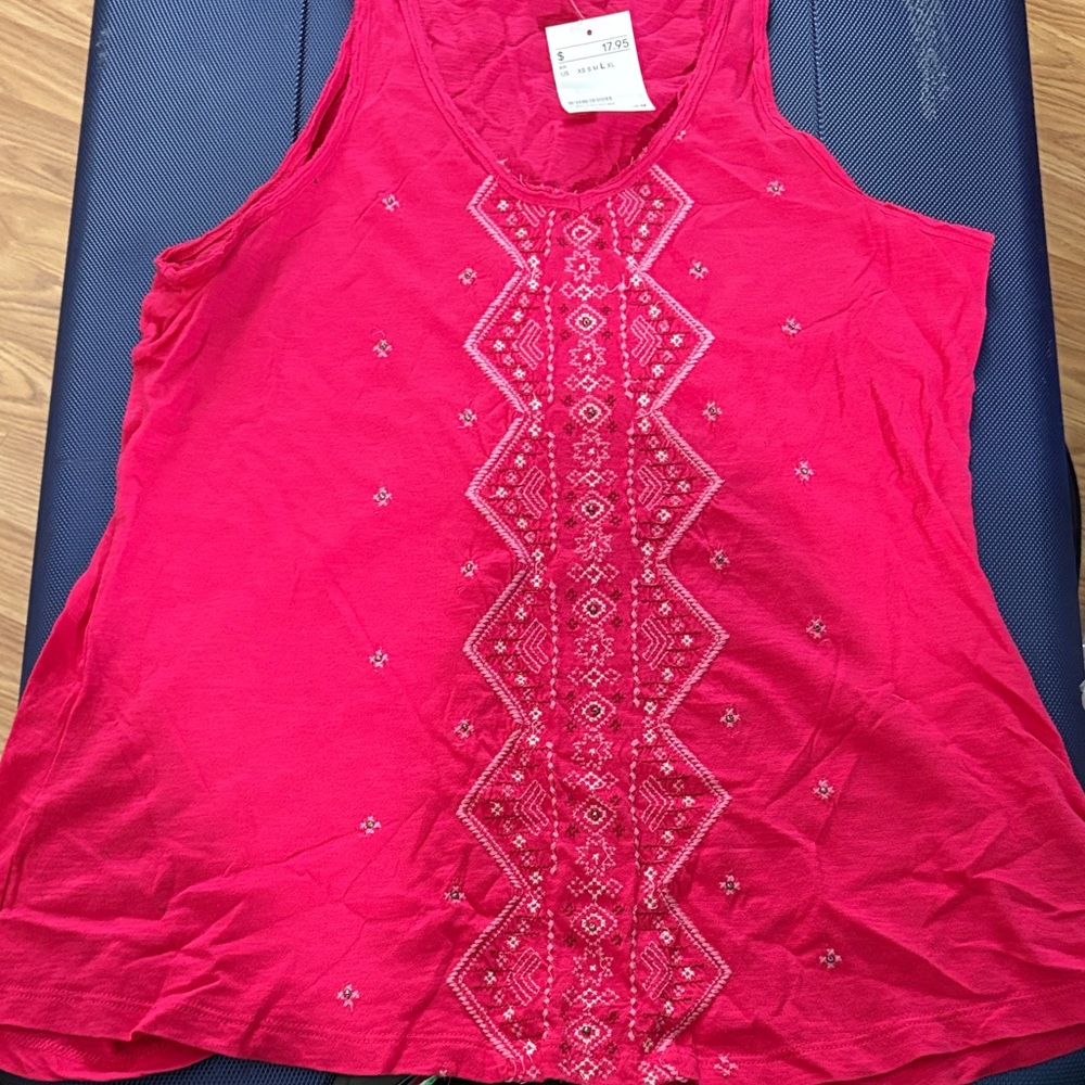 Women's H&M Pink Embroidered Tank Top